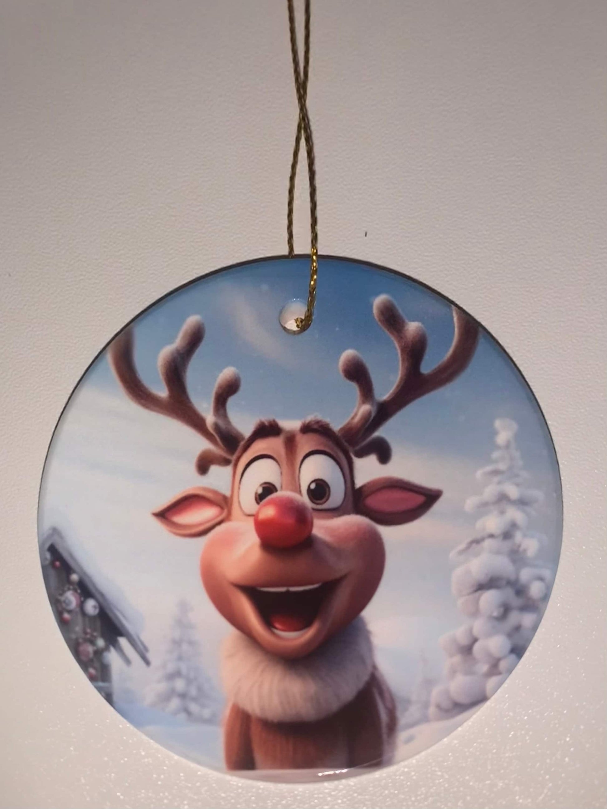 Christmas ornament- Rudolph - reindeer - handmade ornaments- unique ornaments