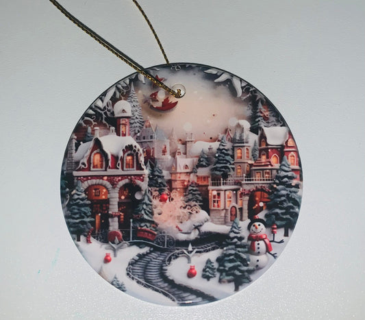 Christmas ornament- snowman - Christmas village - handmade ornaments - unique ornaments